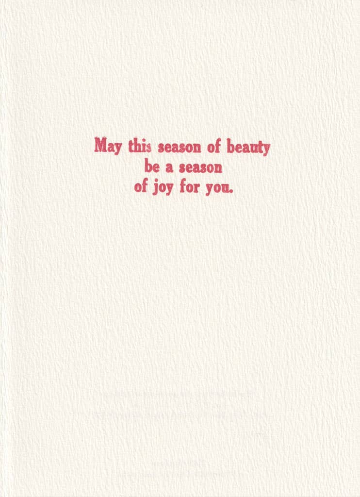 Saturn Press card, aurora borealis card, northern lights letterpress card, winter landscape stationery, holiday alternative card, deckle edge greeting card, handmade letterpress card, cottage winter scene card, artistic holiday card, premium paper goods, atmospheric letterpress print, winter blank card, travel-inspired stationery.