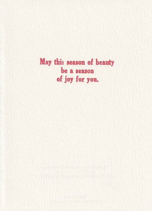 Saturn Press card, aurora borealis card, northern lights letterpress card, winter landscape stationery, holiday alternative card, deckle edge greeting card, handmade letterpress card, cottage winter scene card, artistic holiday card, premium paper goods, atmospheric letterpress print, winter blank card, travel-inspired stationery.