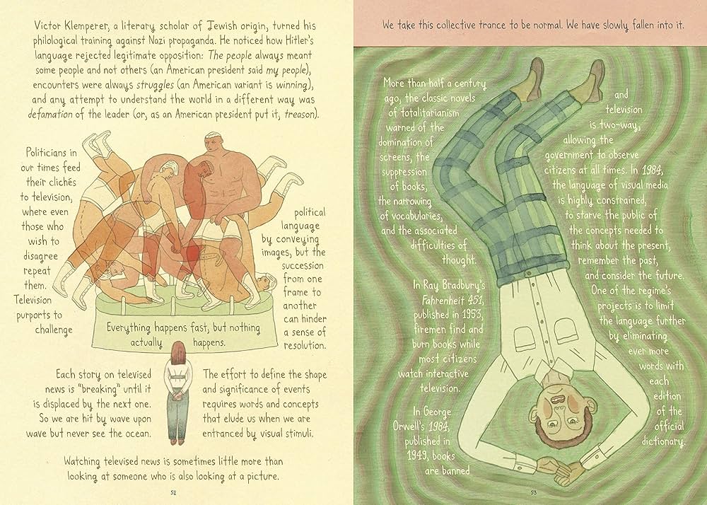 Close-up of collage-style artwork from On Tyranny: Graphic Edition featuring layered imagery and thought-provoking visual design