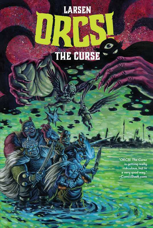 ORCS! The Curse, Christine Larsen graphic novel, fantasy comic series, ORCS comic book, underdog heroes fantasy, Drod One-Eye, necromancer comic villain, Pez and the Elves, fantasy adventure graphic novel, Adventure Time artist comic, ORCS! Volume 2