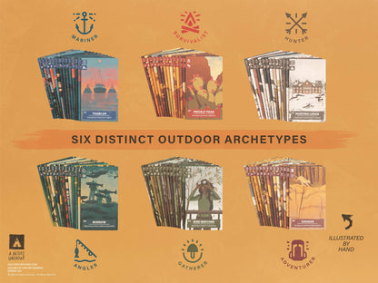 Outdoors Oracle deck, nature oracle cards, storytelling oracle deck, introspection card deck, Portland illustrators, A Nature Unknown, narrative journal deck, wilderness oracle, unique gift for nature lovers, indie oracle deck, Oregon makers