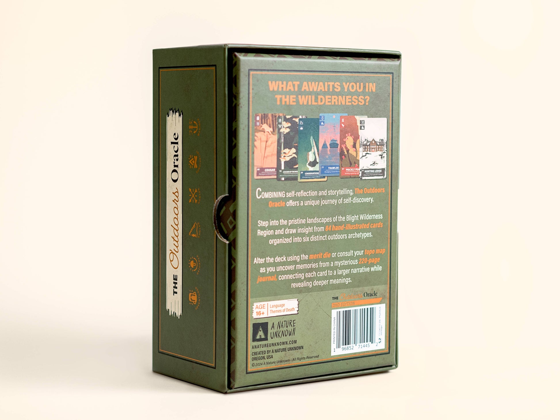 Outdoors Oracle deck, nature oracle cards, storytelling oracle deck, introspection card deck, Portland illustrators, A Nature Unknown, narrative journal deck, wilderness oracle, unique gift for nature lovers, indie oracle deck, Oregon makers