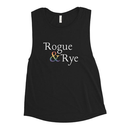 and pride muscle tank, fitted lgbtq tank top, rogue and rye pride apparel, queer and proud tank, inclusive sleeveless shirt, low armhole pride tank, relaxed fit flowy tank, outright international donation, gender inclusive pride wear, soft pride tank top, love without limits apparel, expansive identity shirt, pride fashion tank, anti-hate pride gear, drop sleeve tank, complex identity pride shirt, rogue and rye fitted tank