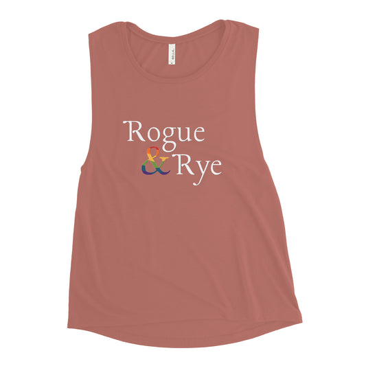 and pride muscle tank, fitted lgbtq tank top, rogue and rye pride apparel, queer and proud tank, inclusive sleeveless shirt, low armhole pride tank, relaxed fit flowy tank, outright international donation, gender inclusive pride wear, soft pride tank top, love without limits apparel, expansive identity shirt, pride fashion tank, anti-hate pride gear, drop sleeve tank, complex identity pride shirt, rogue and rye fitted tank