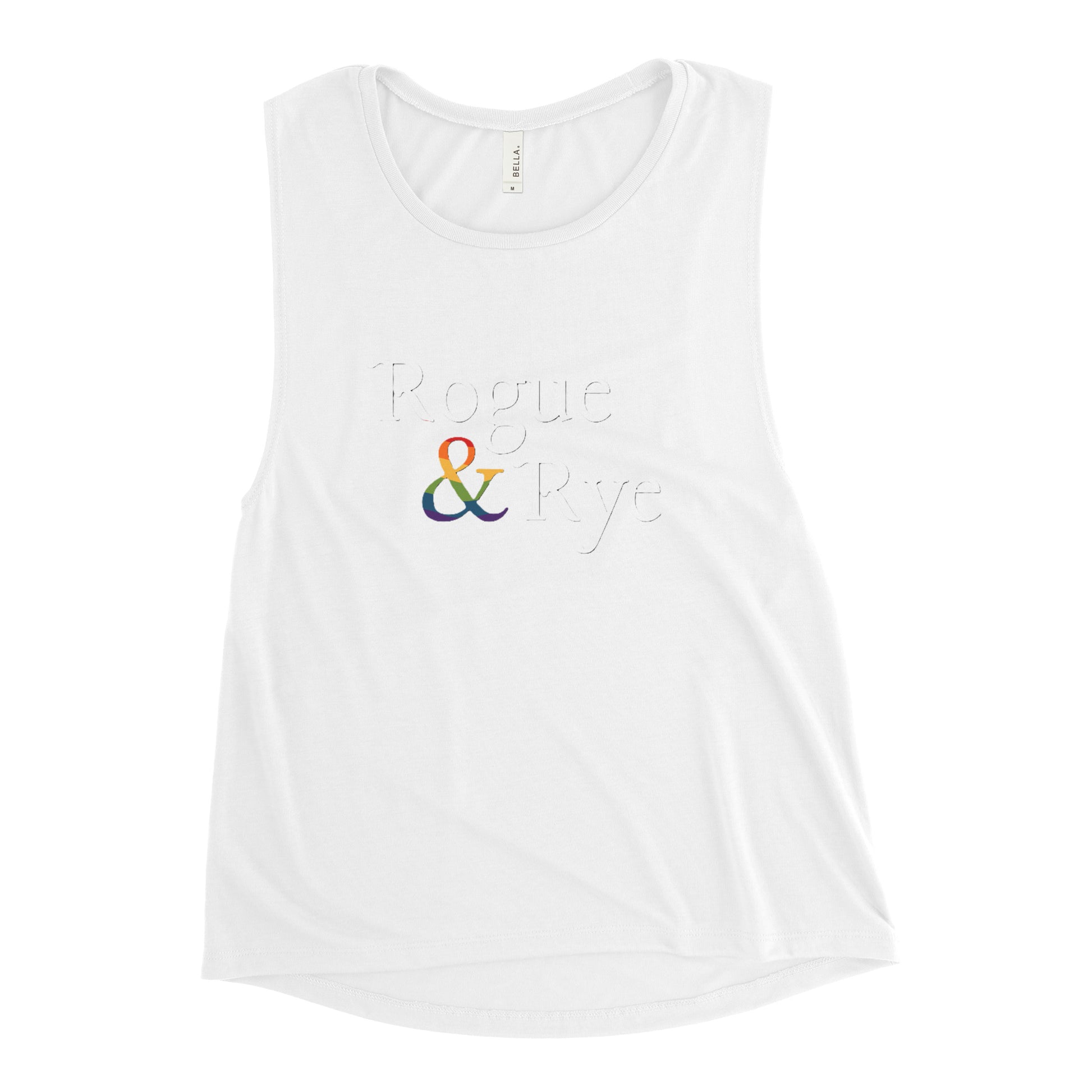 and pride muscle tank, fitted lgbtq tank top, rogue and rye pride apparel, queer and proud tank, inclusive sleeveless shirt, low armhole pride tank, relaxed fit flowy tank, outright international donation, gender inclusive pride wear, soft pride tank top, love without limits apparel, expansive identity shirt, pride fashion tank, anti-hate pride gear, drop sleeve tank, complex identity pride shirt, rogue and rye fitted tank