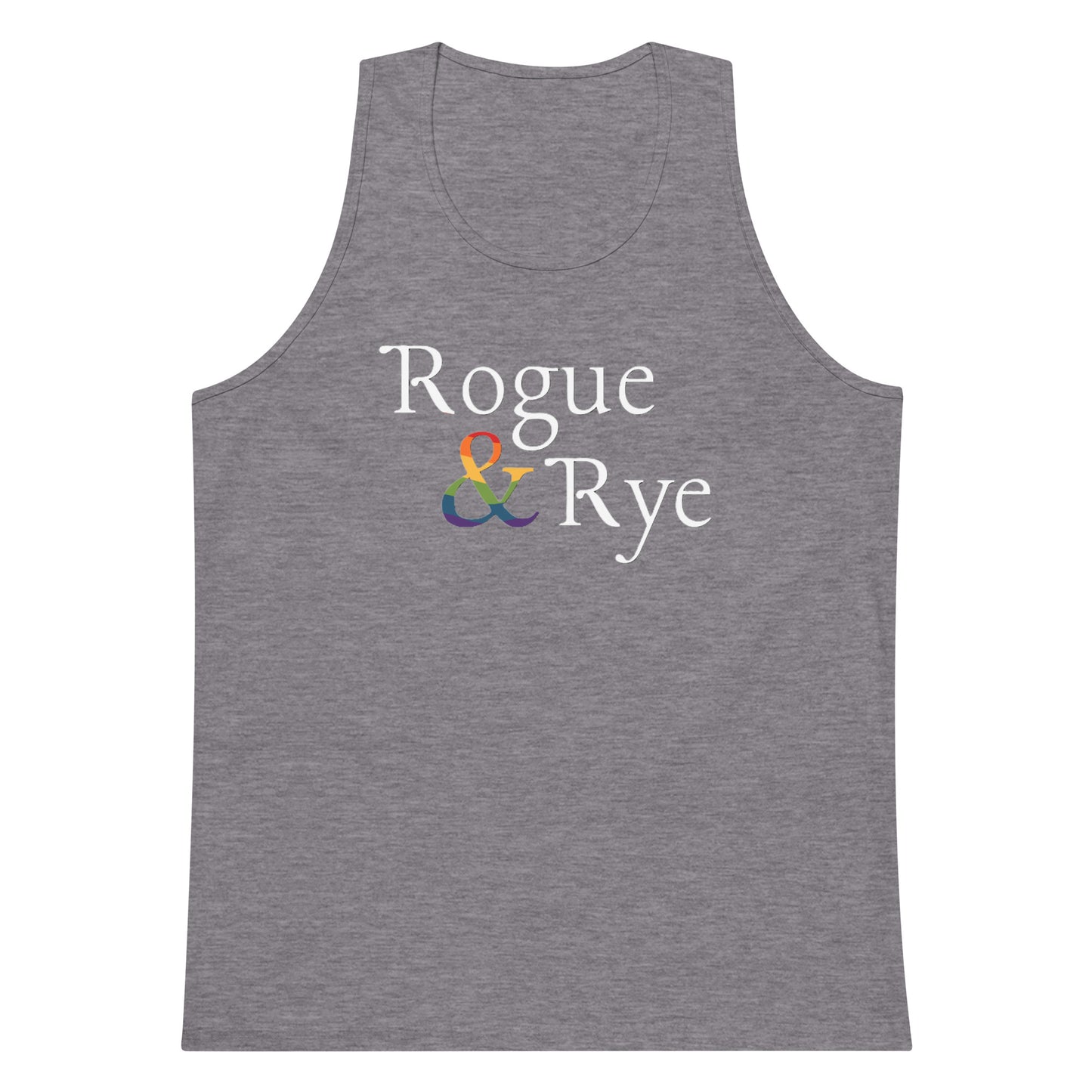 and pride tank top, premium lgbtq tank, inclusive pride apparel, rogue and rye pride collection, queer and strong tank, soft cotton pride tank, sleeveless inclusive shirt, lgbtq movement wear, outright international donation, love without limits tank, roomy fit pride tank, gender inclusive pride gear, drop armhole tank, midweight cotton tank, pride activewear, complex identity pride shirt, rogue and rye tank top