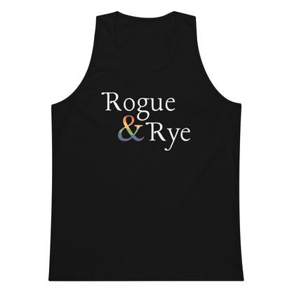 and pride tank top, premium lgbtq tank, inclusive pride apparel, rogue and rye pride collection, queer and strong tank, soft cotton pride tank, sleeveless inclusive shirt, lgbtq movement wear, outright international donation, love without limits tank, roomy fit pride tank, gender inclusive pride gear, drop armhole tank, midweight cotton tank, pride activewear, complex identity pride shirt, rogue and rye tank top