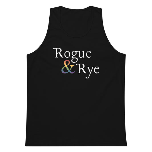 and pride tank top, premium lgbtq tank, inclusive pride apparel, rogue and rye pride collection, queer and strong tank, soft cotton pride tank, sleeveless inclusive shirt, lgbtq movement wear, outright international donation, love without limits tank, roomy fit pride tank, gender inclusive pride gear, drop armhole tank, midweight cotton tank, pride activewear, complex identity pride shirt, rogue and rye tank top