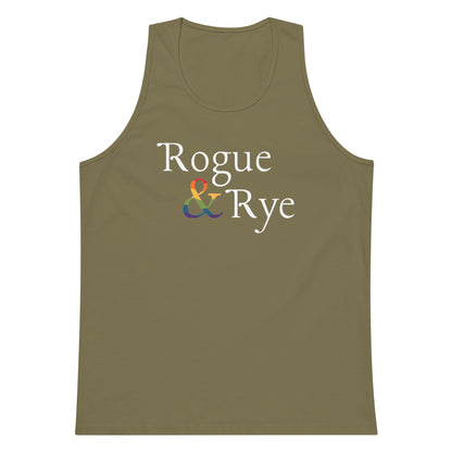 and pride tank top, premium lgbtq tank, inclusive pride apparel, rogue and rye pride collection, queer and strong tank, soft cotton pride tank, sleeveless inclusive shirt, lgbtq movement wear, outright international donation, love without limits tank, roomy fit pride tank, gender inclusive pride gear, drop armhole tank, midweight cotton tank, pride activewear, complex identity pride shirt, rogue and rye tank top