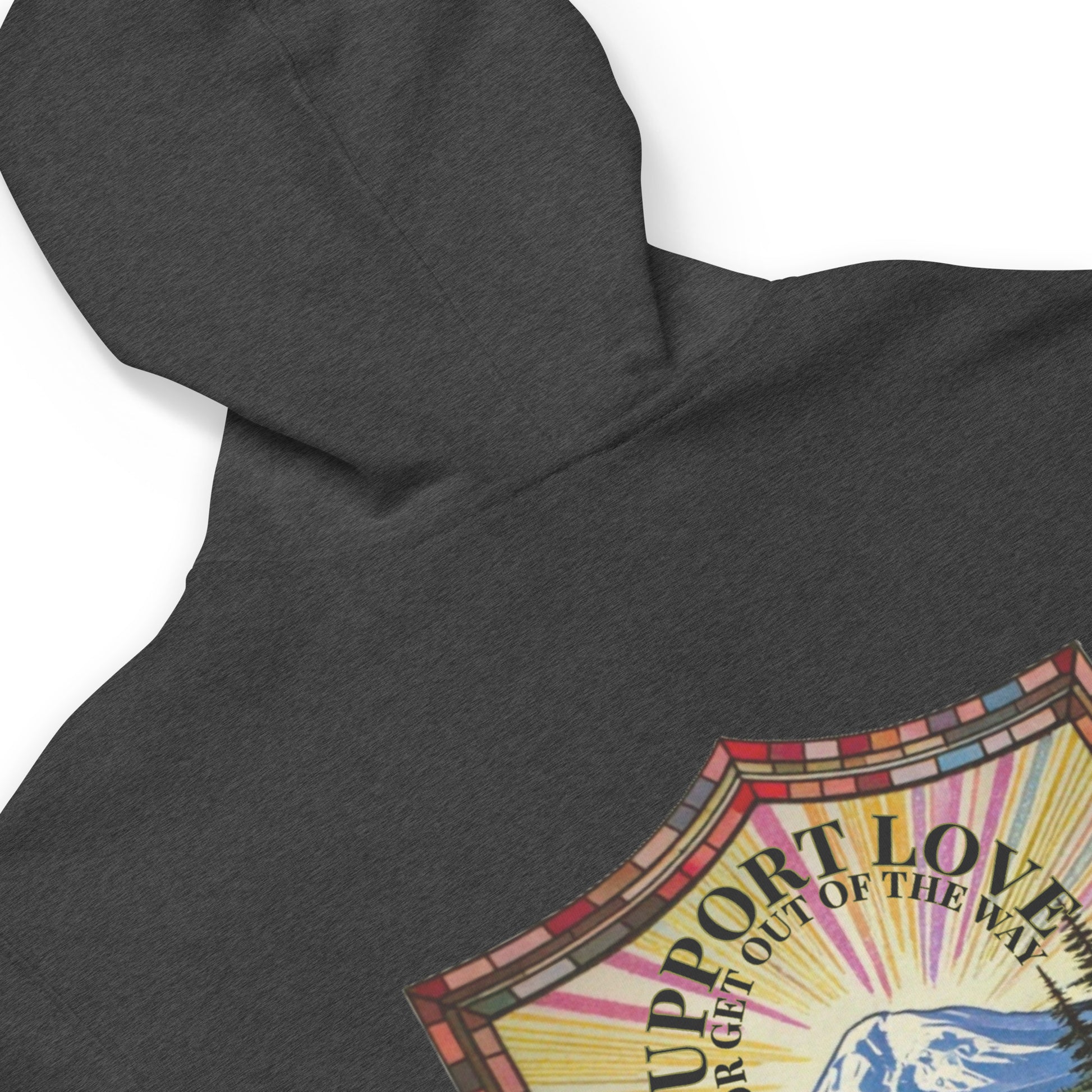 Pride zip hoodie, LGBTQIA+ sweatshirt, queer pride hoodie, bold message hoodie, support love sweatshirt, rainbow pride apparel, gender-neutral pride clothing, activist hoodie, solidarity apparel, LGBTQ rights gear, ally pride wear, expressive hoodie, fleece zip-up, jersey-lined hood, cotton face hoodie, durable sweatshirt, cozy pride wear, ethically made hoodie, made-to-order gear, Outright International, inclusive fashion brand.