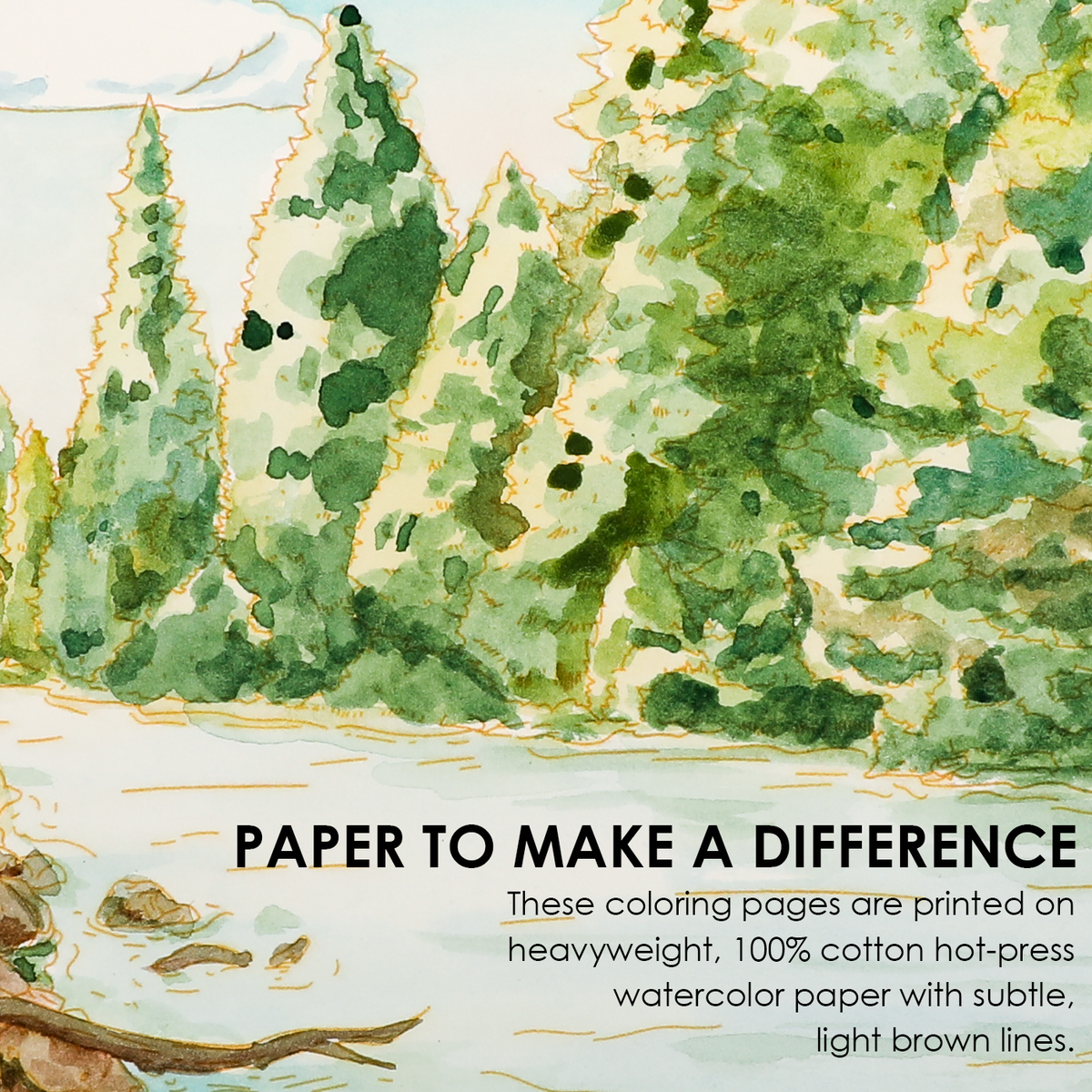 Artist painting a forest coloring page with the Grabie watercolor kit