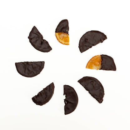 candied oranges in dark chocolate, chocolate-covered oranges, artisan chocolate Portland Oregon, small-batch chocolate, Ranger Chocolate Co., award-winning chocolate 2025, handcrafted chocolate gifts, gourmet citrus chocolate, premium organic cacao, bean-to-bar chocolate Portland, fair trade chocolate treats, holiday chocolate gifts, Rogue and Rye artisan foods, Pacific Northwest chocolate makers, chocolate for gifting, ethical chocolate brands, Portland specialty foods, chocolate dipped fruit, citrus confe