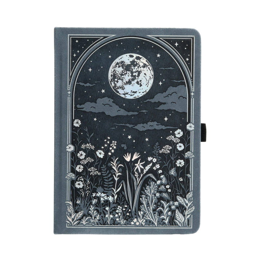 Archer and Olive Moonlit Garden B5 notebook with moon and wildflower cover