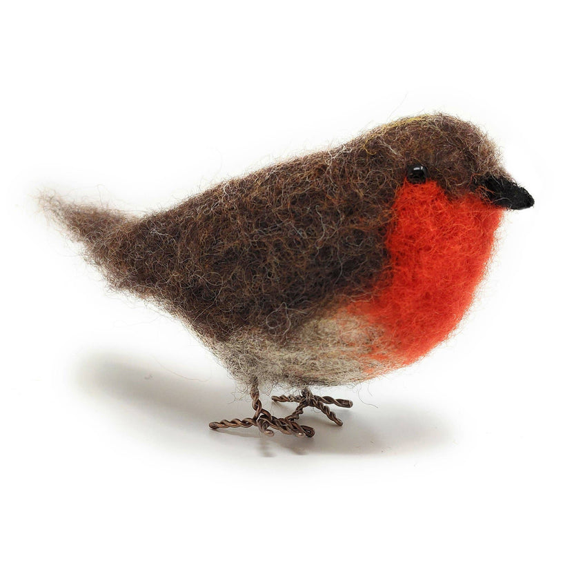 red robin needle felting kit, British birds craft kit, beginner needle felting project, winter bird felting kit, Corriedale wool robin kit, The Crafty Kit Company Scotland, handmade felting kit for beginners, holiday robin wool craft, seasonal DIY gift kit, bird lovers felting project