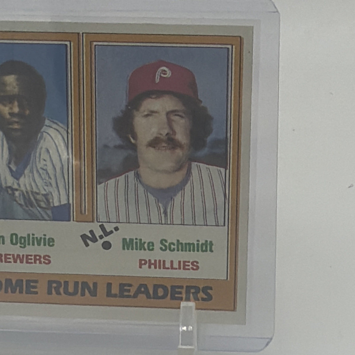 Reggie Jackson, Ben Oglivie and Mike Schmidt on 1981 Topps Home Run Leaders card