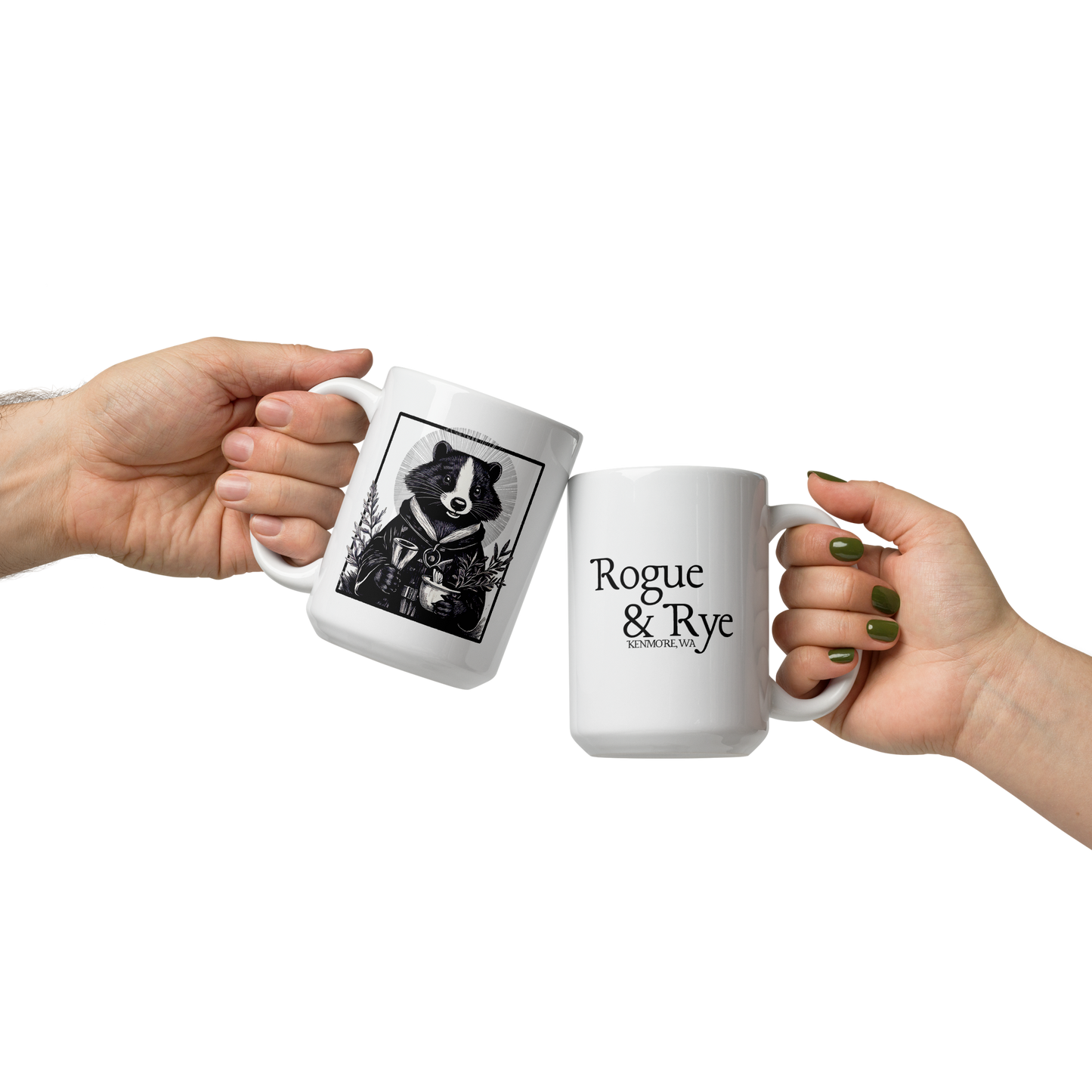 cleric skunk mug, Rogue & Rye cleric coffee mug, healing magic mug, dnd cleric gift, fantasy ceramic mug, tabletop rpg drinkware, skunk character mug, dishwasher safe dnd mug, microwave safe cleric mug, rpg coffee cup