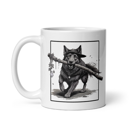 druid dog mug, Rogue & Rye druid coffee mug, nature magic mug, fantasy ceramic mug, dnd druid merchandise, tabletop gamer mug, druid dog gift, microwave safe mug, dishwasher safe mug, rpg dog druid drinkware