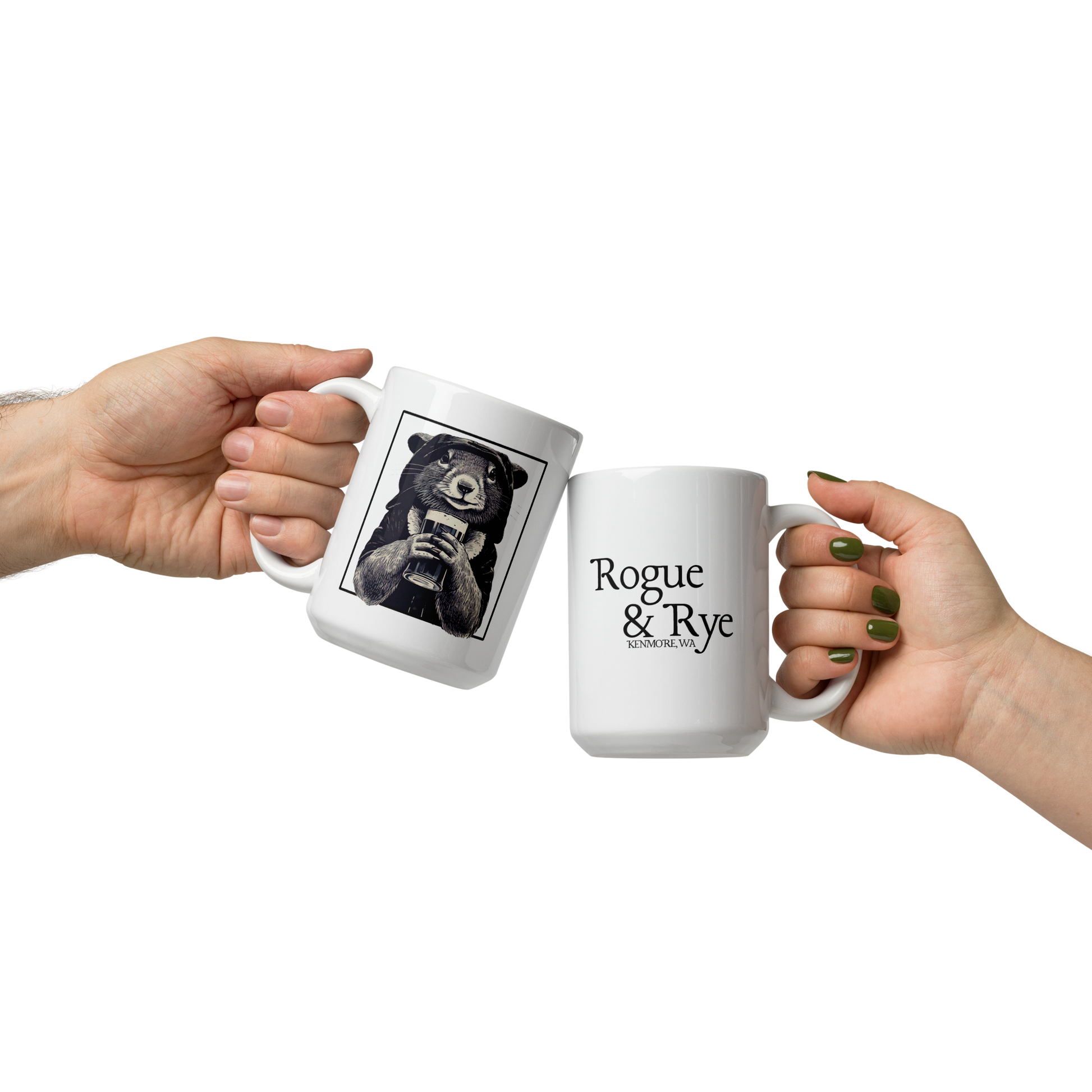 rogue squirrel mug, Rogue & Rye coffee mug, mischievous dnd mug, fantasy squirrel drinkware, tabletop rpg coffee cup, dishwasher safe dnd mug, microwave safe rogue mug, dnd character mug, adventure-themed ceramic mug