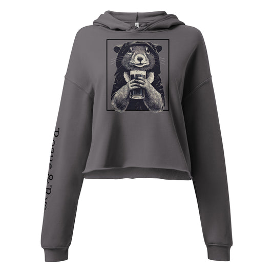 rogue crop hoodie, RPG crop sweatshirt, D&D inspired fashion, fantasy gamer hoodie, cropped nerdy hoodie, Rogue & Rye clothing, stylish RPG apparel, cotton poly fleece hoodie, casual fantasy top, raw hem hoodie
