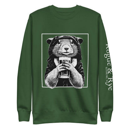 rogue and rye sweatshirt, squirrel rogue crewneck, fantasy gamer sweatshirt, unisex rpg sweatshirt, dark color fleece sweatshirt, rogue character apparel, cozy dnd sweatshirt, adventure game night clothing, premium fantasy sweatshirt, rogue and rye merch