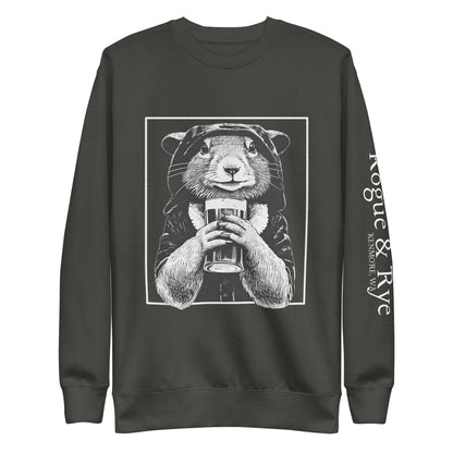 rogue and rye sweatshirt, squirrel rogue crewneck, fantasy gamer sweatshirt, unisex rpg sweatshirt, dark color fleece sweatshirt, rogue character apparel, cozy dnd sweatshirt, adventure game night clothing, premium fantasy sweatshirt, rogue and rye merch