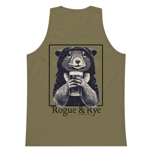 rogue tank top, light color fantasy tank, unisex gaming apparel, sleeveless rpg shirt, rogue and rye clothing, premium cotton tank, relaxed fit summer tank, fantasy workout wear, soft breathable tank for gamers, medieval rogue aesthetic, adventure-ready tank