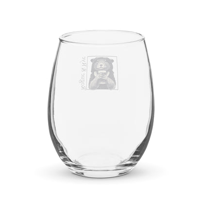 The Rogue wine glass, RPG stemless wine glass, D&D drinkware, fantasy character glassware, Rogue & Rye tabletop gear, gamer gift wine glass, 15 oz wine tumbler, stemless gaming glass, rogue character wine glass, fantasy-themed wine glass