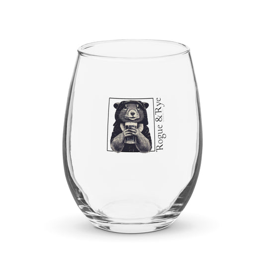 The Rogue wine glass, RPG stemless wine glass, D&D drinkware, fantasy character glassware, Rogue & Rye tabletop gear, gamer gift wine glass, 15 oz wine tumbler, stemless gaming glass, rogue character wine glass, fantasy-themed wine glass
