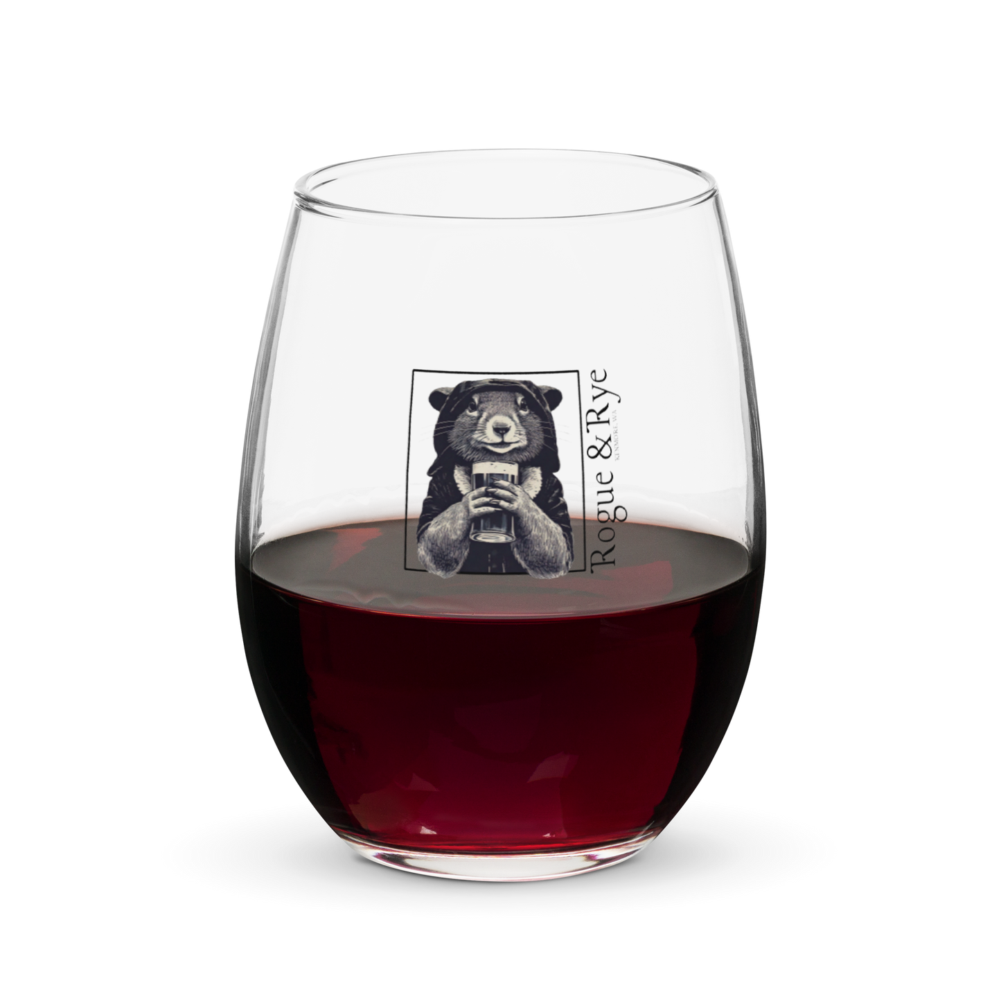 The Rogue wine glass, RPG stemless wine glass, D&D drinkware, fantasy character glassware, Rogue & Rye tabletop gear, gamer gift wine glass, 15 oz wine tumbler, stemless gaming glass, rogue character wine glass, fantasy-themed wine glass