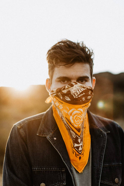 The Free Spirit Bandana by Bandits Bandanas features original artwork by Sam Dunn and is crafted from GOTS-certified, sustainably sourced organic cotton. Fair Trade Certified and ultra-soft, this 21" × 21" bandana is designed for everyday wear—styled at the neck, in the hair, or tied to a favorite bag. Each purchase gives back, with 10% of proceeds supporting Parkinson’s UK, making it a meaningful, artist-driven accessory designed to be lived in.