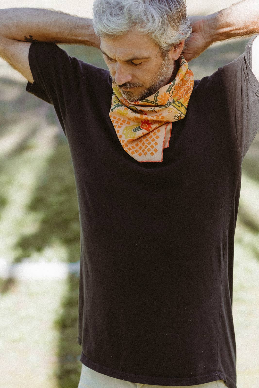 The Prickly Pollinators Bandana by Bandits Bandanas features original artwork by Zaine Vaun and celebrates the desert as a vibrant, living ecosystem. Made from GOTS-certified organic cotton and handcrafted in a Fair Trade Certified facility, this ultra-soft 21" × 21" bandana is perfect for styling in your hair, around your neck, or tied to a favorite bag. Each purchase gives back, with 10% of proceeds supporting Big Bend Conservation Alliance.