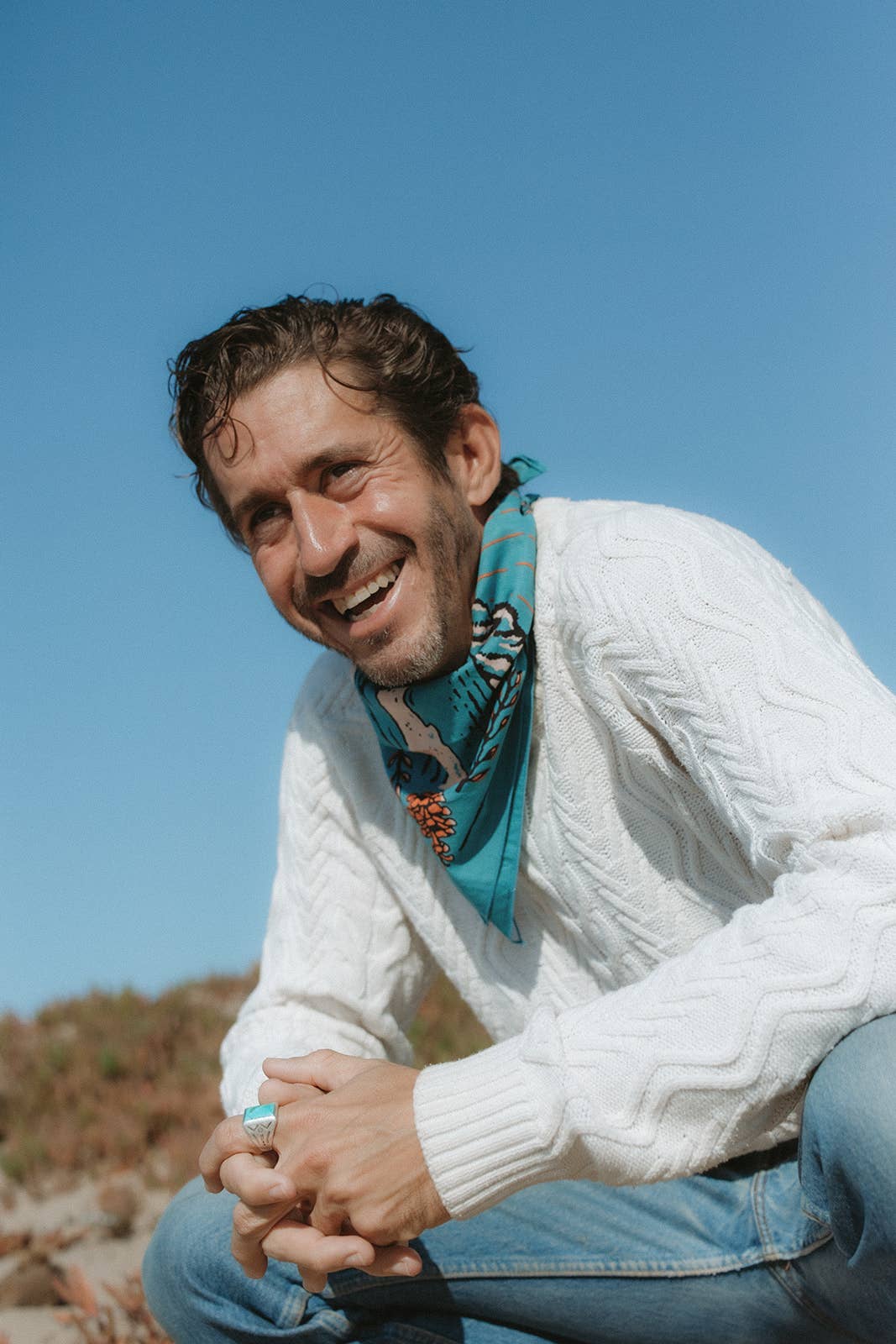 The Volcano and Sea Bandana by Bandits Bandanas features original artwork by Indonesian artist Fahrenno Asnawan. Made from Fair Trade Certified, 100% organic cotton, this soft, artist-designed bandana is perfect for styling at the neck, in the hair, or on a favorite bag. Each purchase gives back, with 10% of proceeds supporting Wahli Indonesia, making it a meaningful accessory rooted in art, ethics, and everyday wear.