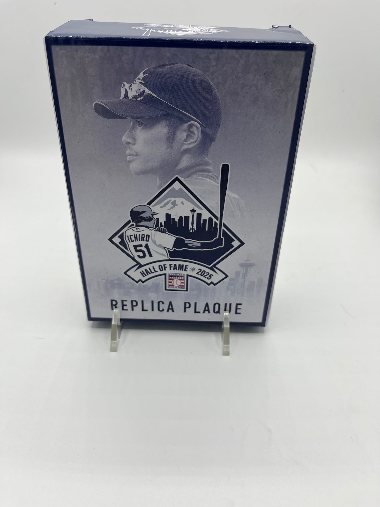 Ichiro Suzuki Hall of Fame 2025 replica plaque with a classic bronze-look finish, produced by BDA Sports for Seattle Mariners fans and collectors.