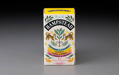 Meet your new easy ritual: the Hampstead Organic Herbal Harmonies Pack (20 teabags) is a calming assortment of organic herbal infusions, perfect for winding down, resetting between tasks, or gifting a little care. Thoughtfully sourced and organically grown, these herbal blends offer naturally caffeine-free comfort with bright, clean flavor—simple to steep, easy to love, and made for everyday sipping. Keep a box in the pantry for cozy evenings, gentle mornings, and those “I need a moment” afternoons.