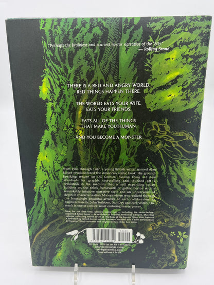 Preowned Like New hardcover edition of Saga of the Swamp Thing, Book One from Vertigo, featuring art by Stephen R. Bissette and John Totleben, with early issues written by Alan Moore. This collectible hardcover is a foundational horror graphic novel, perfect for fans of Vertigo comics, dark fantasy, and influential comic book storytelling.