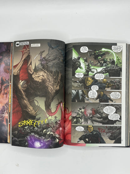 Preowned Very Good hardcover edition of The Last God: Book I of the Fellspyre Chronicles (DC Black Label), a dark fantasy graphic novel by Phillip Kennedy Johnson with stunning art by Riccardo Federici. This collectible hardcover with dust jacket includes the complete Book I story (issues #1–12) and is perfect for fans of epic fantasy, horror-tinged worldbuilding, and premium graphic novel editions.