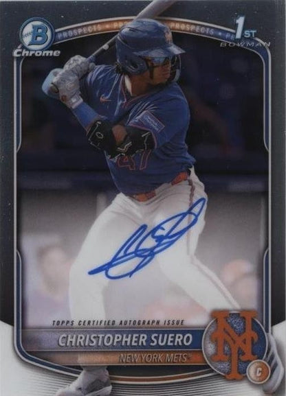 2025 Bowman Chrome 1st Christopher Suero PSA 9 Auto Grade 10