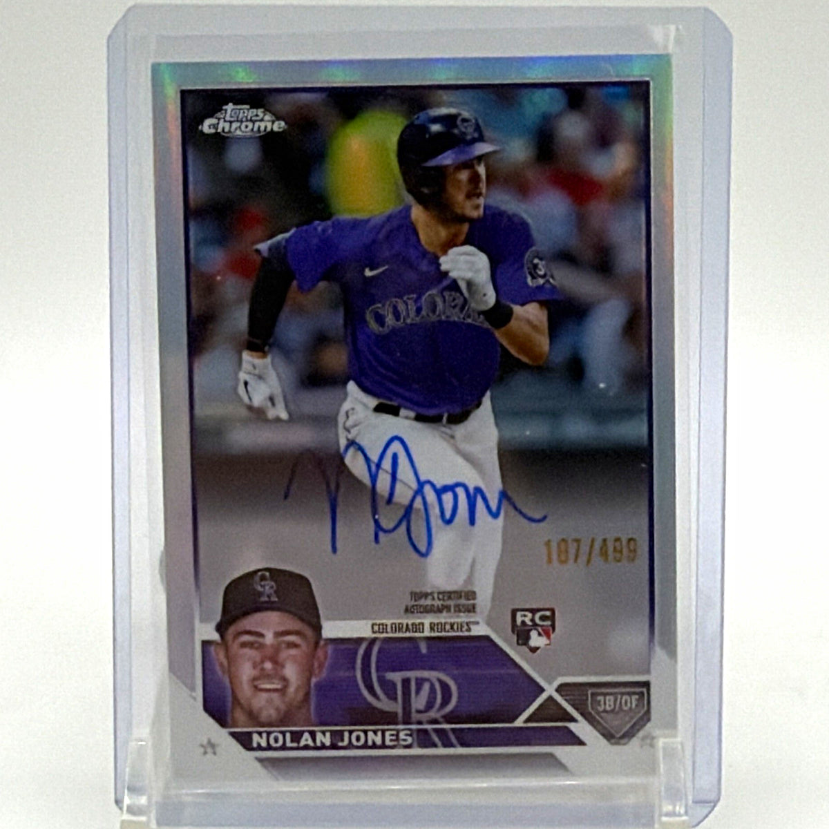 Topps 2023 Chrome Rookie Autographs Nolan Jones RA-NJ Refractor Auto /499