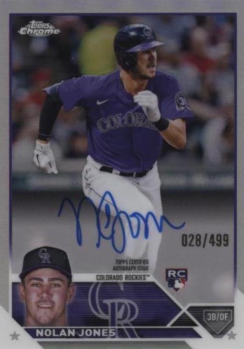 Topps 2023 Chrome Rookie Autographs Nolan Jones RA-NJ Refractor Auto /499