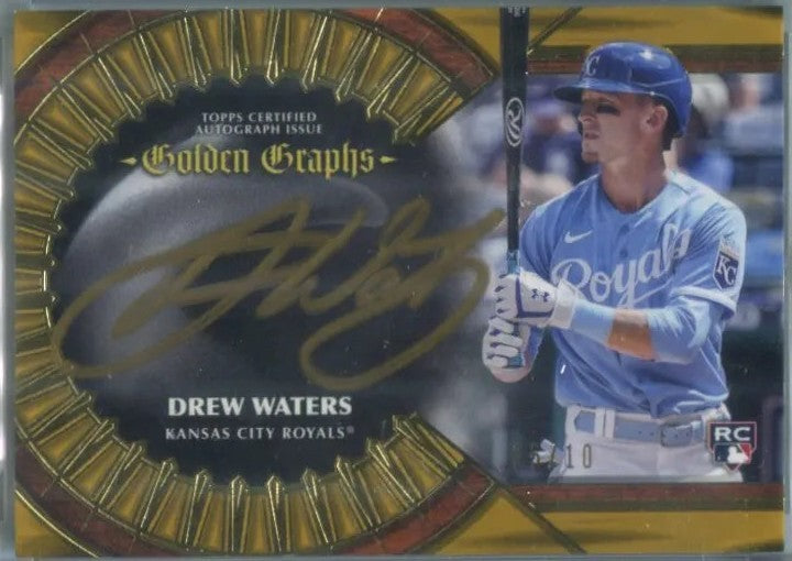 Topps 2023 Five Star Golden Graphs Gold Drew Waters Auto RC Royals #GG-DW 01/30