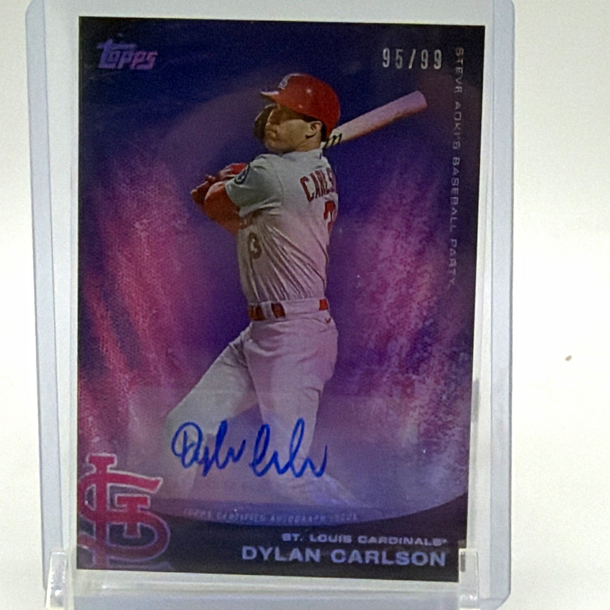 Topps 2022 X Steve Aoki Wave 1 Dylan Carlson Auto 95/99 #46A Cardinals