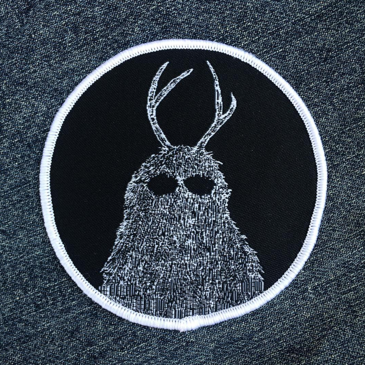 Salted Teeth patch, Christopher Payne art, antlered creature patch, woven patch iron-on, dark nature patch, cryptid aesthetic patch, indie artist patch, limited edition woven patch, gothic woodland patch, jacket patch, small batch artist goods, forest creature patch