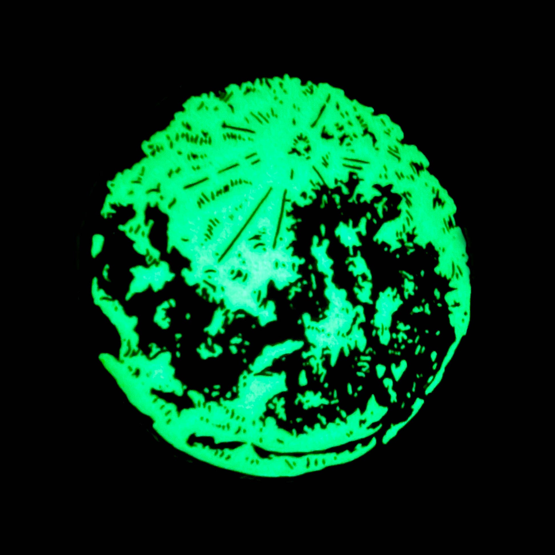 Salted Teeth sticker, glow in the dark moon sticker, crescent moon vinyl sticker, Christopher Payne art, celestial vinyl decal, dark nature illustration, witchy aesthetic sticker, glow vinyl sticker, weatherproof moon sticker, small batch artist sticker, gothic celestial sticker