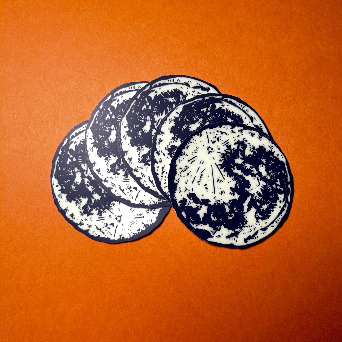 Salted Teeth sticker, glow in the dark moon sticker, crescent moon vinyl sticker, Christopher Payne art, celestial vinyl decal, dark nature illustration, witchy aesthetic sticker, glow vinyl sticker, weatherproof moon sticker, small batch artist sticker, gothic celestial sticker