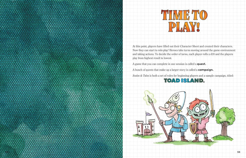 Scales & Tales RPG, Kevin Sherry RPG book, kids role-playing game, beginner RPG for families, tabletop RPG for children, RPG activity book, how to play RPGs for kids, fantasy adventure for young players, RPG storytelling book for families, parent-friendly RPG guide