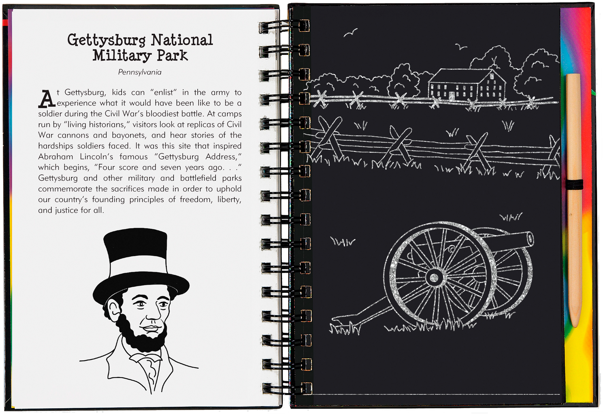 national parks scratch book, kids travel activity book, scratch art for kids, learn about US landmarks, hands-on national parks guide, educational art book, national parks for young explorers, scratch and sketch USA, interactive national park book, creative kids gift, junior ranger activities, adventure art book for kids, tracing book with stylus, national park craft book