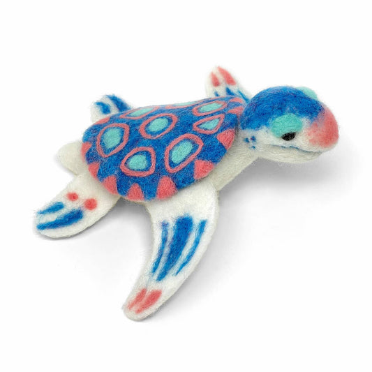 sea turtle needle felting kit, beginner felting project, crafty kit company turtle kit, ocean animal felting kit, needle felting for beginners, wool turtle craft kit, sea life felting kit, diy felt animal kit, sustainable craft kit, handmade turtle project, uk needle felting kit, scottish craft kits, kids felting kit age 10+, eco-friendly craft project, colorful needle felt turtle