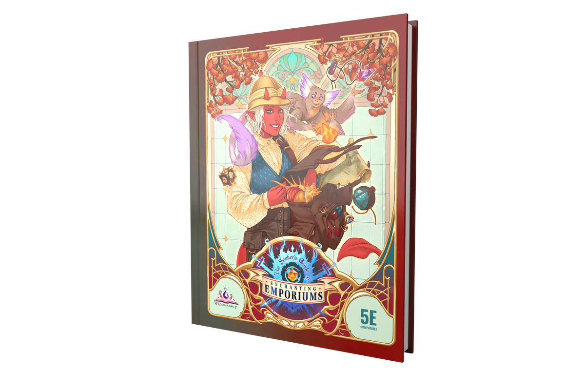 The Seeker’s Guide to Enchanting Emporiums hardcover 5E RPG supplement
