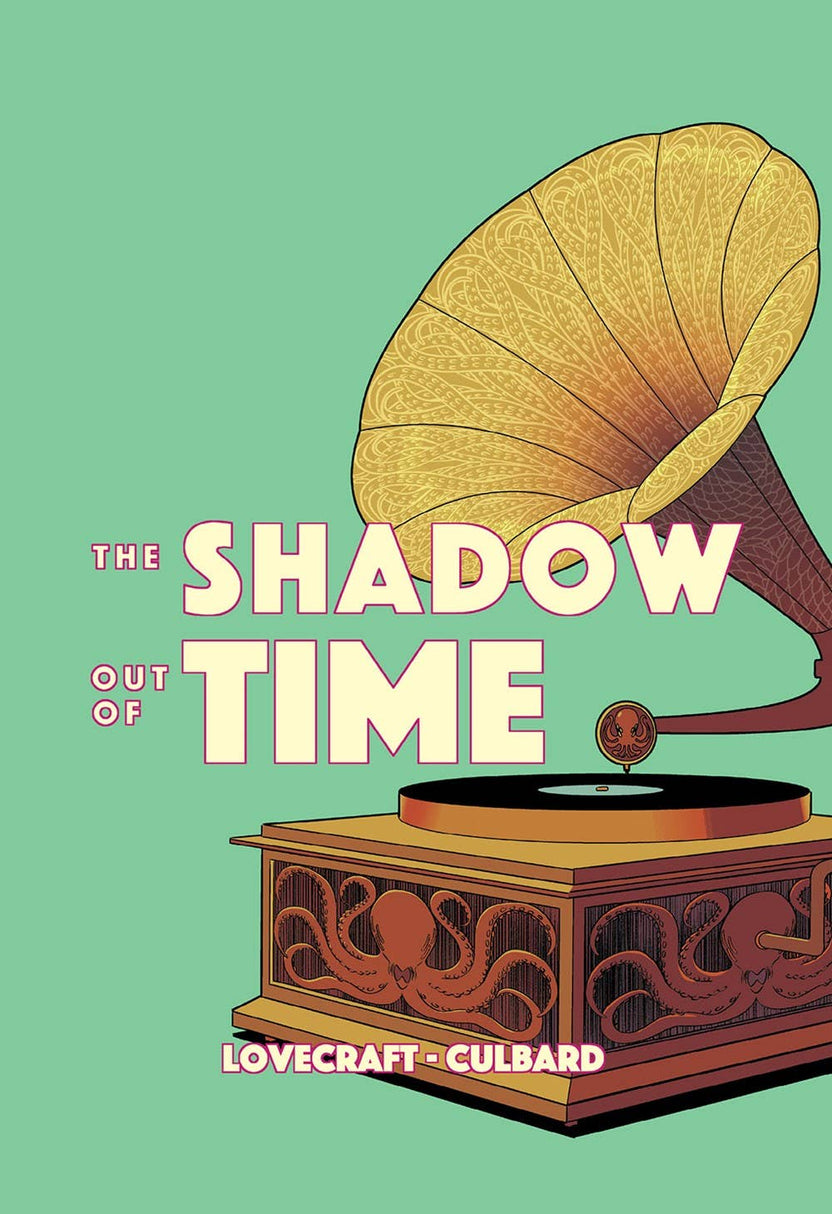 Shadow Out of Time graphic novel, H.P. Lovecraft comic adaptation, INJ Culbard illustrated Lovecraft, cosmic horror graphic novel, Great Race of Yith story, Microcosm Publishing book, science fiction horror comic, eldritch graphic novel adaptation, Astounding Stories Lovecraft, Rogue & Rye graphic novels.