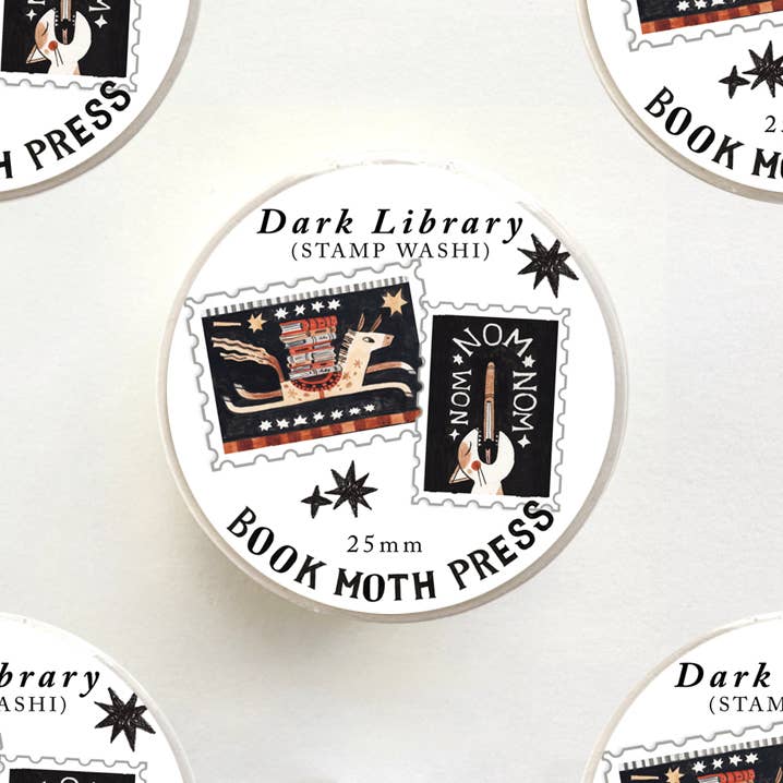 Dark Library Stamp Washi Tape by Shelley Couvillion